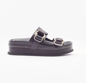 Freida Double-Buckle Platform Slides