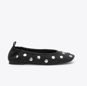 ID Stretch Back Ballerina Flat with Studs