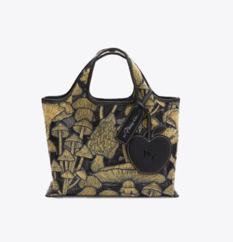 Mushroom Embroidery Mini Market Tote