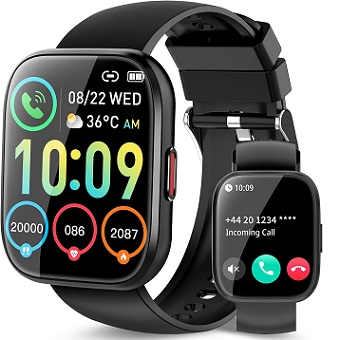 Smart Watch for Men Women, 1.85" TFT-Touch Screen Smartwatch with Call Function, 112 Sport Modes, Fitness Tracker with 24/7 Heart Rate/Sleep Monitor, IP68 Waterproof, Fitness Watch for Android/iOS