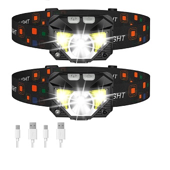 LHKNL Headlamp Flashlight, Lumen Ultra-Light Bright LED Rechargeable Headlight with White Red Light
