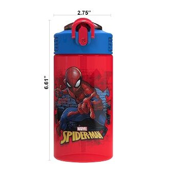 Zak Designs Marvel SpiderMan Kids Spout Cover and Built-in Carrying Loop Made of Plastic