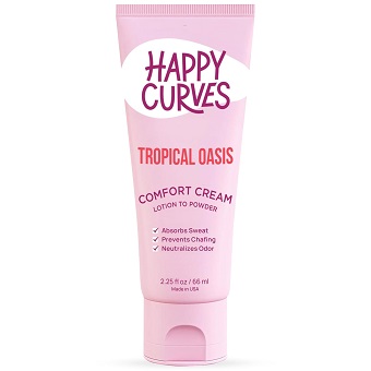 HAPPY CURVES Lotion to Powder Anti Chafing Odor Control Cream for Women